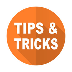 tips tricks orange flat icon