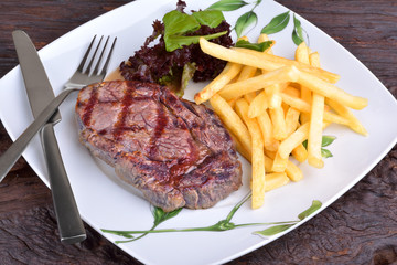 Steak chorizo (traditional Argentine barbecue)