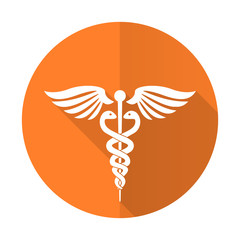 emergency orange flat icon hospital sign