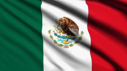 Mexico flag with fabric structure