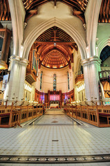 ChristChurch Anglican cathedral interior in Christchurch - obrazy, fototapety, plakaty
