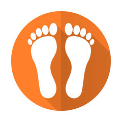 foot orange flat icon