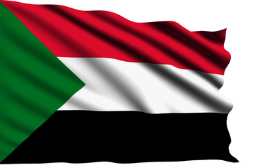Sudan flag with fabric structure