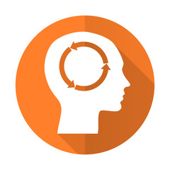 head orange flat icon human head sign
