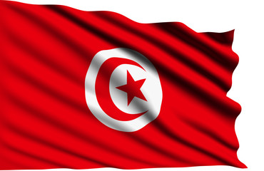 Tunisia flag with fabric structure