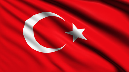 Turkey flag with fabric structure