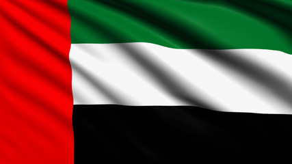 United Arab Emirates flag with fabric structure
