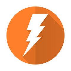 bolt orange flat icon flash sign