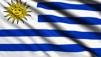 Uruguay flag with fabric structure