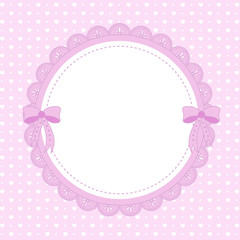 Beautiful pink background with ornaments and bows
