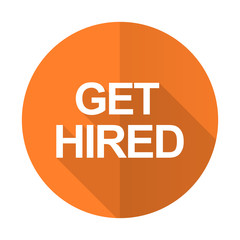 get hired orange flat icon