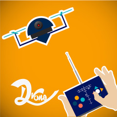 manual control blue drone two  helices