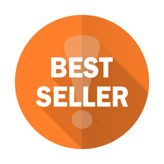 best seller orange flat icon