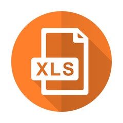 xls file orange flat icon
