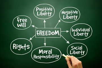 Freedom mind map business concept on blackboard