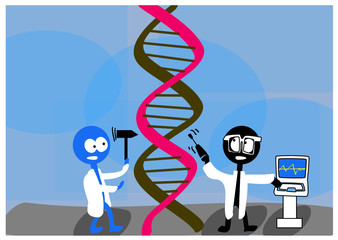DNA - Erbgut manipulieren - obrazy, fototapety, plakaty