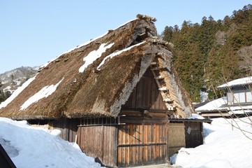 Shirakawa-go Dorf in Japan mit klassischem, altem Gassho Haus
