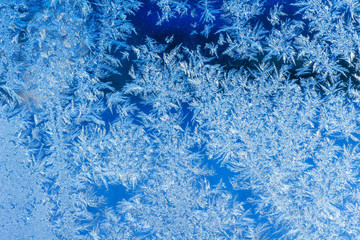 texture of patterns on frozen window glass