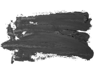 photo black grunge brush strokes oil paint isolated on white