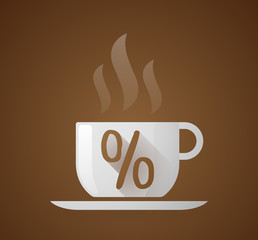 Coffee cup with a percentage sign