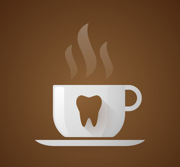 Coffee cup with a tooth