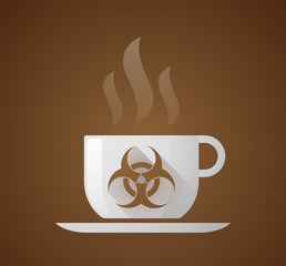 Coffee cup with a biohazard sign