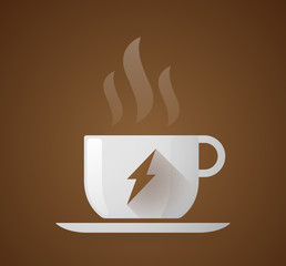 Coffee cup with a lightning