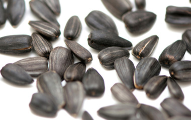 Black seeds on a white