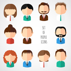 Set of colorful office people icons. Businessman. Businesswoman