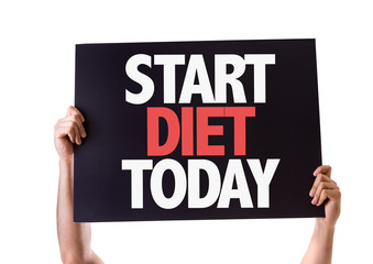 Start Diet Today card isolated on white