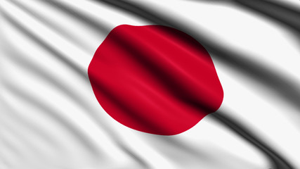 Japan flag with fabric structure