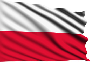 Poland flag with fabric structure