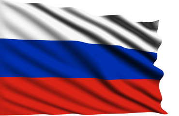 Russia flag with fabric structure