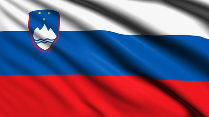 Slovenia flag with fabric structure