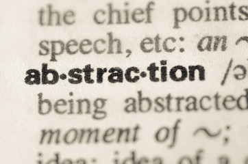 Obraz premium Dictionary definition of word abstraction