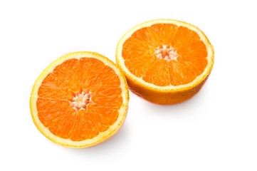 Two halves of orange