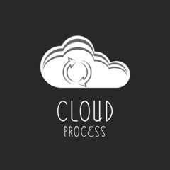 Cloud icon, arrows sign, the loading process