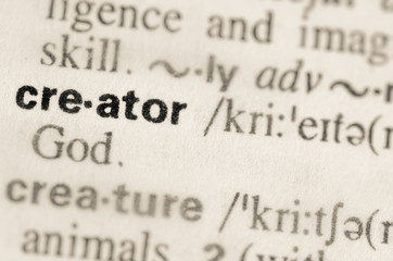 Dictionary definition of word creator