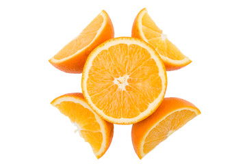 Orange on white background