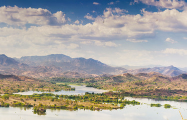 Amazing view of the Lempa river reservoir in El Salvador