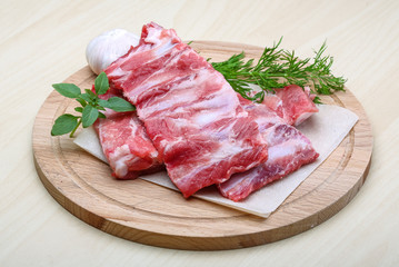 Raw pork ribs
