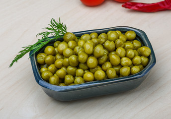 Green canned peas