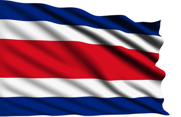 Costa Rica flag with fabric structure