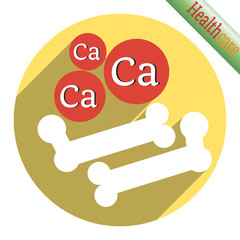 Bone icon with calcium