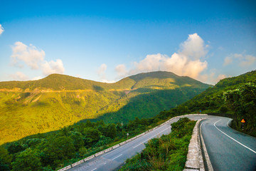 Hai Van pass - the famous road which leads along the coastline m - 80421000
