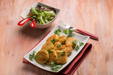 vegetarian meatballs prepared with potatoes and lentils