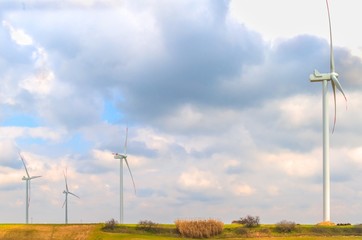 Fototapeta na wymiar wind energy turbines renewable electric energy source