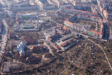 aerial view of a Wrocław city