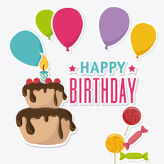 Happy birthday card design.