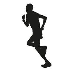 Fototapeta na wymiar Marathon runner silhouette